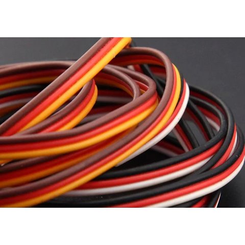 Сервокабель 3x22AWG, 0,33 мм², 1 м, плоский, помаранчевий, коричневий, жовтий Прев'ю 2
