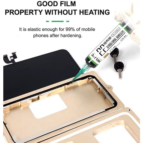 Glue RELIFE RL-035A, (polyurethane, black, for gluing back covers, for display frames, 5 ml) Preview 4