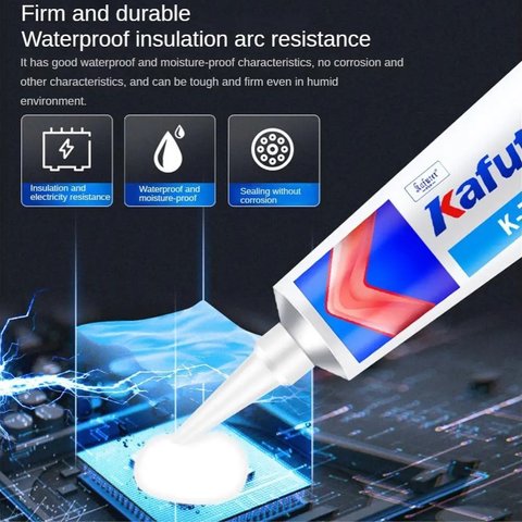 Adhesivos sellador Kafuter K-704, 45 g, blanco, semiespeso Vista previa  3