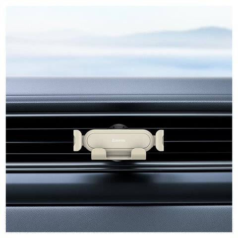 Автомобільний тримач Baseus Stable Series Lite, бежевий, на дефлектор, #SUWX010002 Прев'ю 2