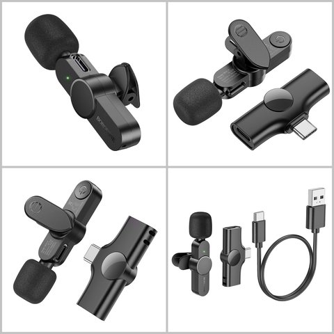 Мікрофон петличний Borofone BKF12, безпровідний, з кліпсою, USB тип-C Прев'ю 1