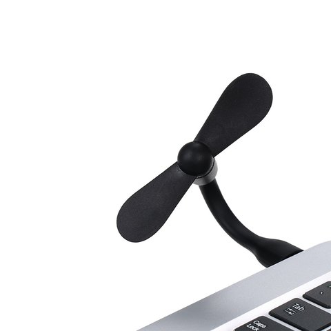 Вентилятор Mini, чорний, мобільний, USB тип-A Прев'ю 4